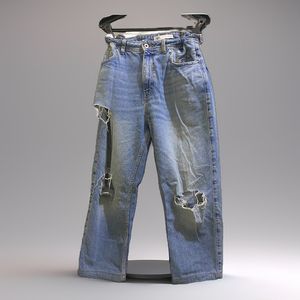ZARA Grunge Wide leg jeans Wanita blue