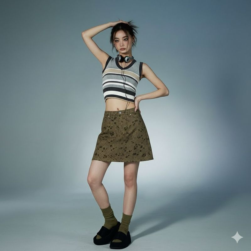 Beams Mini Skirt Camo  2000an, foto 3
