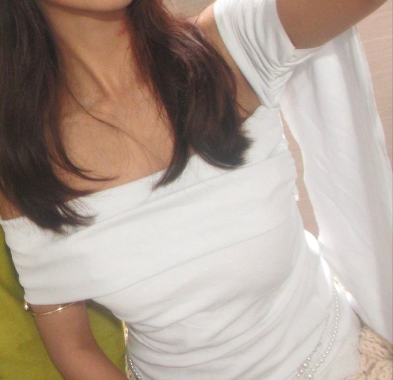 asymmetrical off shoulder top with ribbon!, foto 4