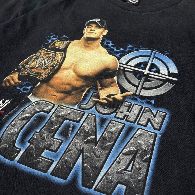 Y2K WWE Official JohnCena Printed Black Tee, foto 4