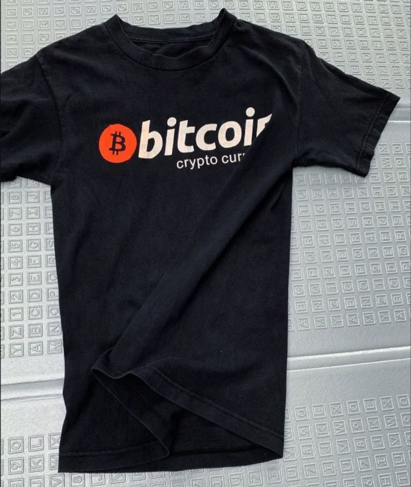 Kaos Bitcoin built up size S 68x45 used mulus, foto 4