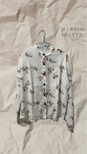 blouse putih / flower white blouse (preloved)
