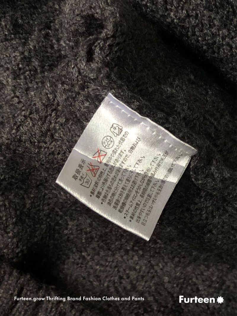 VULGARIS grey cable-knit Sweater, foto 5