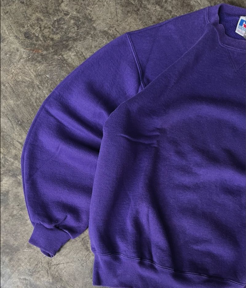 90’s - Russel athletic crewneck Blank (Purple), foto 3