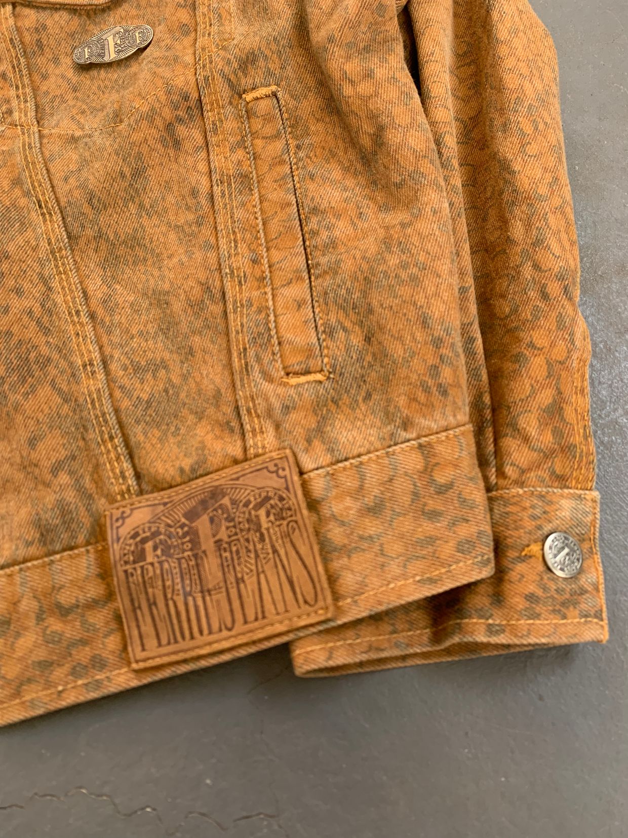 Denim jacket Pria brown orange, foto 4