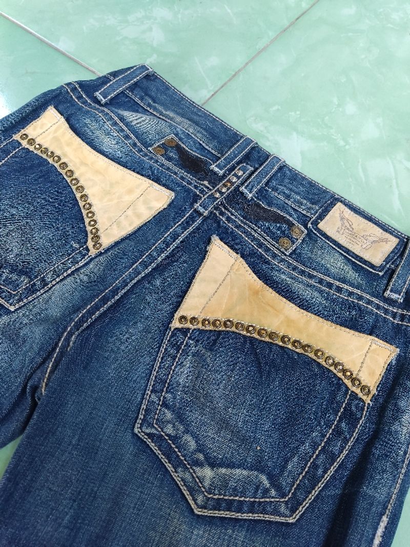 Celana robin jeans full leather, foto 5