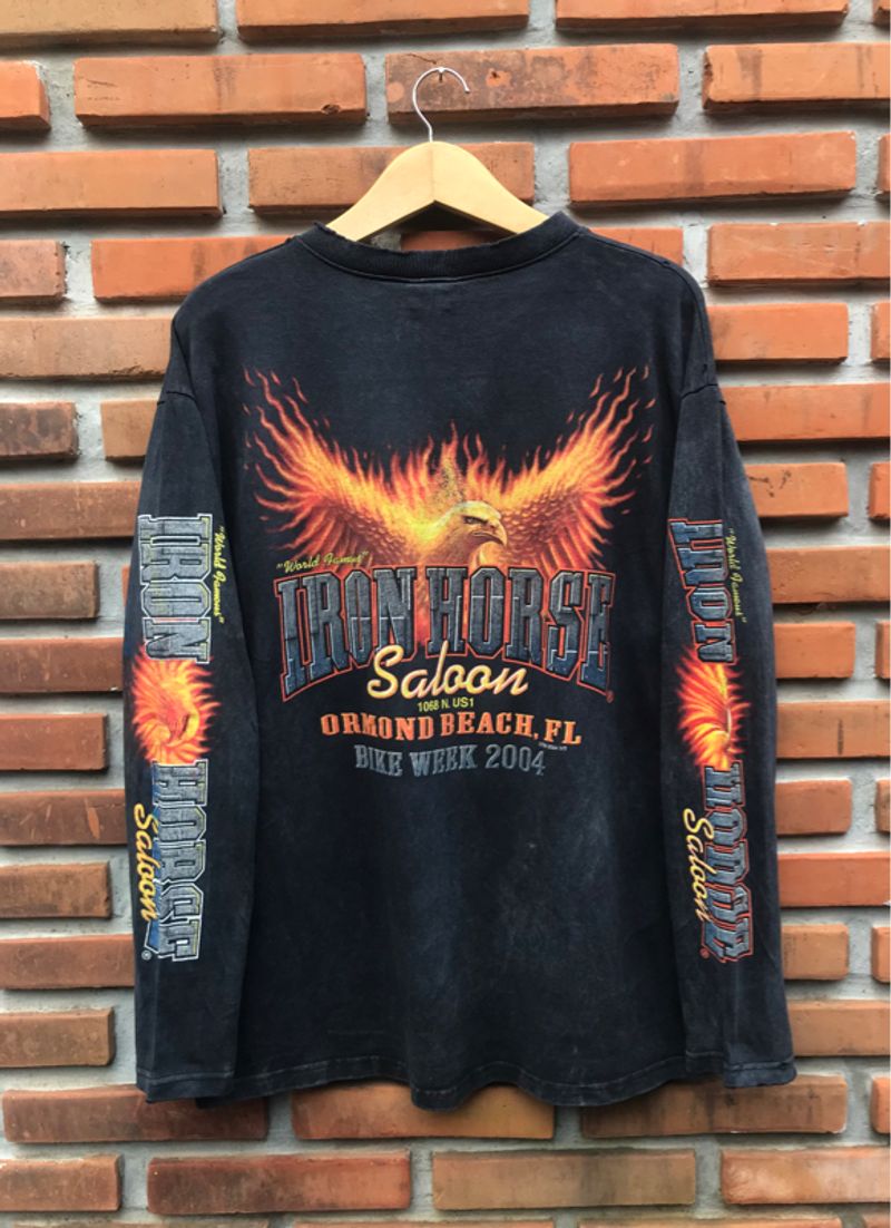 Long Sleeve Iron Horse Saloon Flame, foto 2