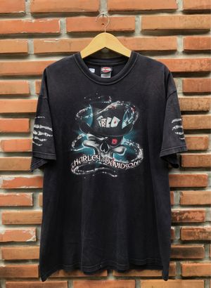 Tshirt Harley Davidson Black Skeleton Poker Wisconsin