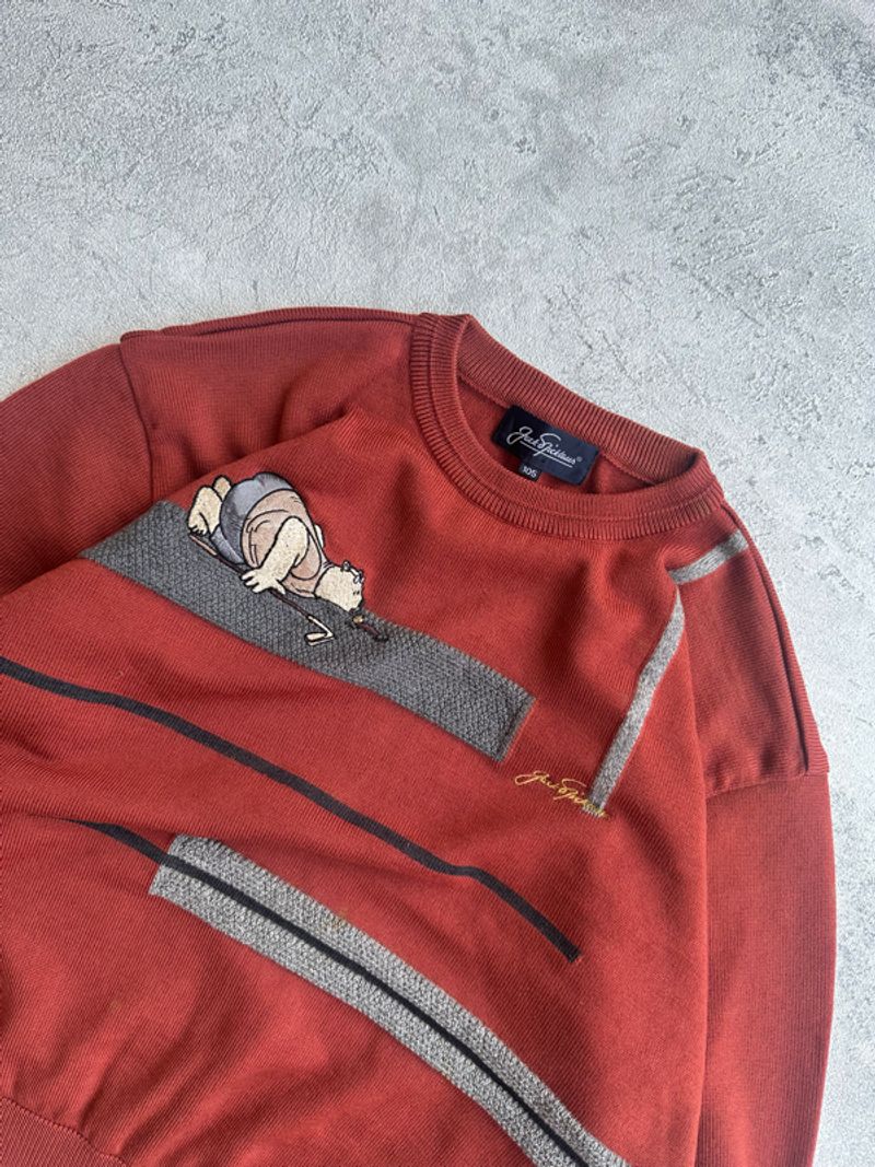Jack Nicklaus knitwear graphic character pattern sweater, foto 3