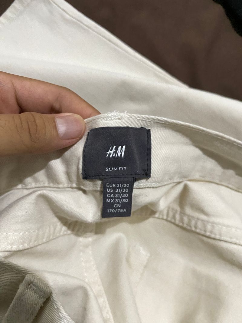 H&M Batik Formal pants Pria cream, foto 2