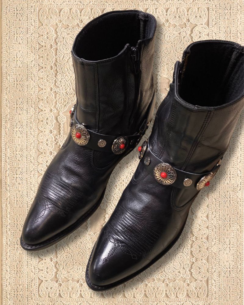 Black Western/Cowboy Boots with Concho⚜️adjustable strap, foto 4