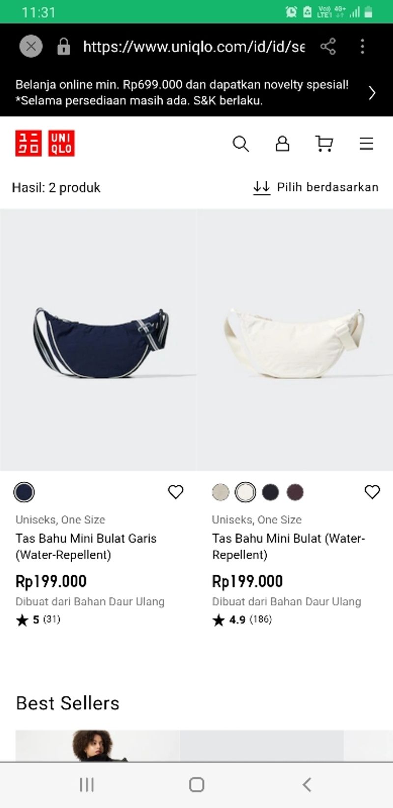 uniqlo mini round shoulder bag, foto 4