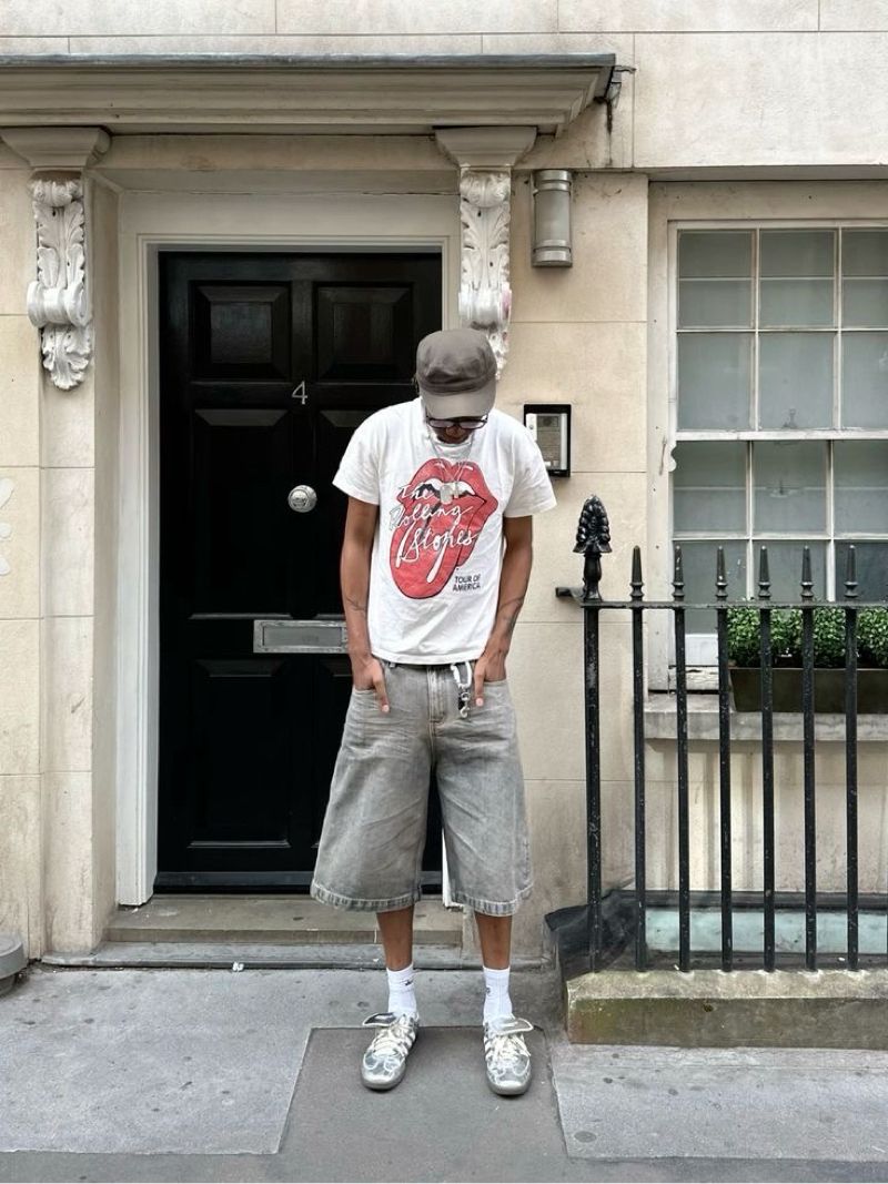 Y2K Skater Short Pria silver gray, foto 3