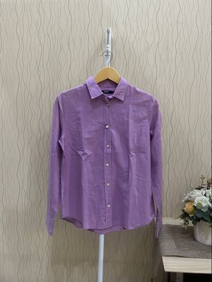 Kemeja brand spao kerja casual ungu lylac lilac panjang