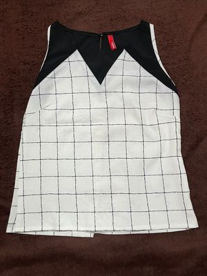 Blouse top black slit