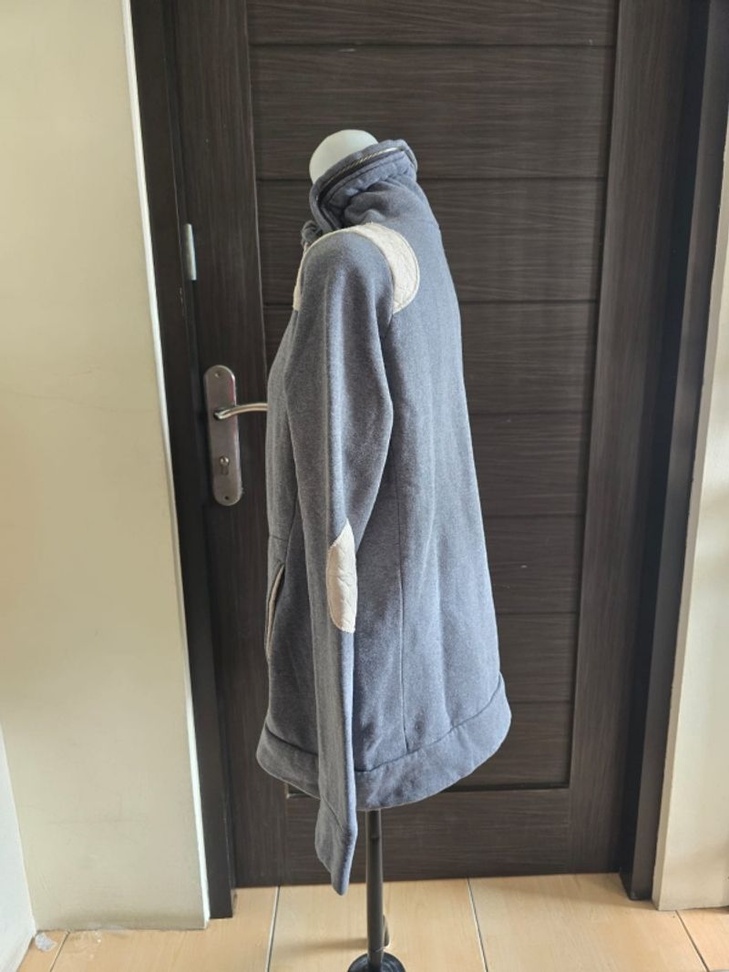 Sweater leher tinggi abu tali pl, foto 2