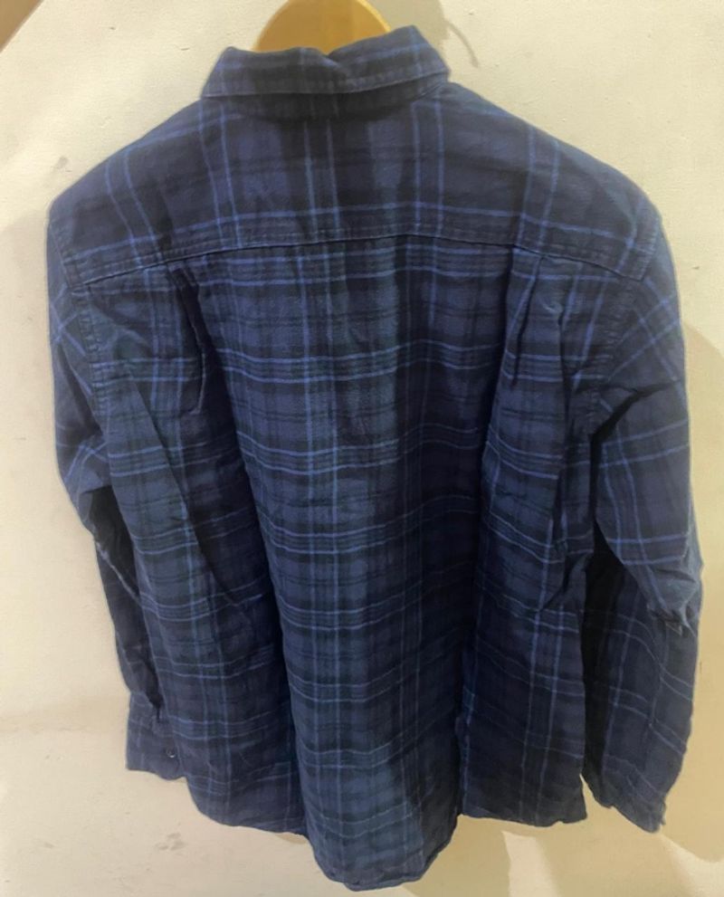 Kemeja Flannel Uniqlo Blue, foto 2