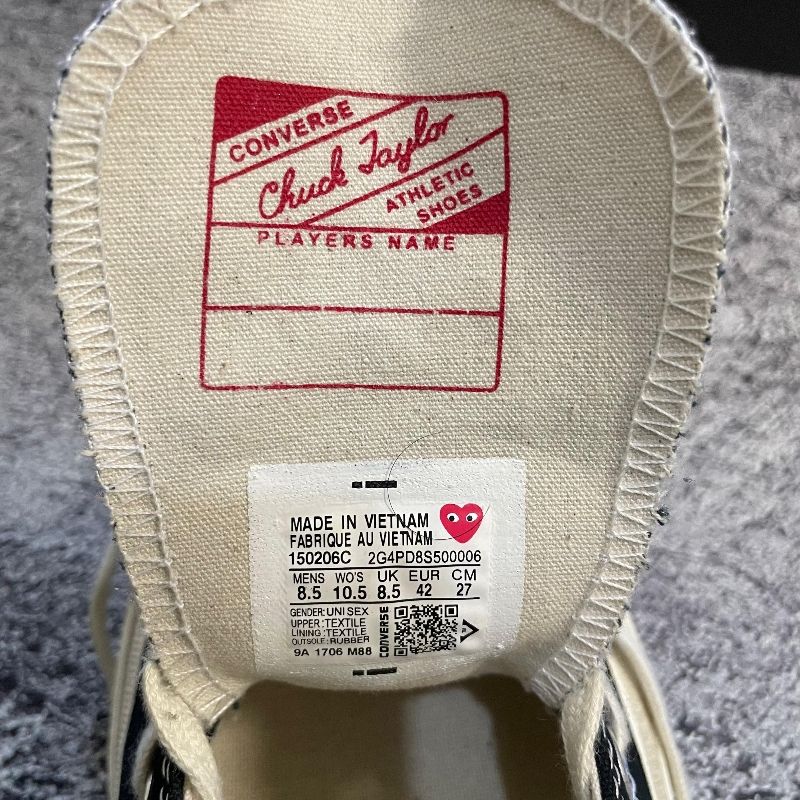 Converse 70s x CDG Low Black White, foto 8