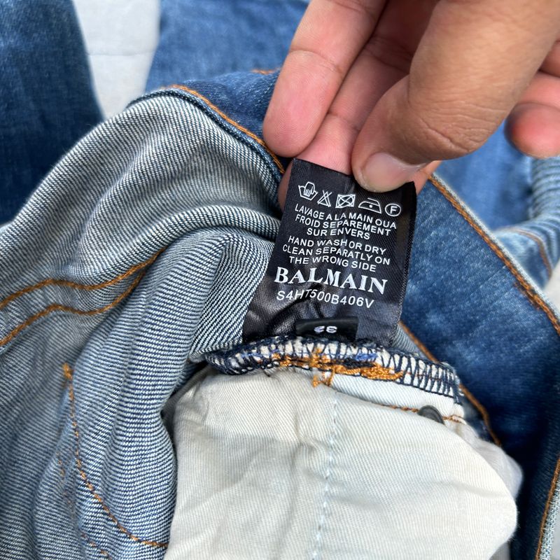 Balmain Biker Jeans Pria navy blue, foto 7
