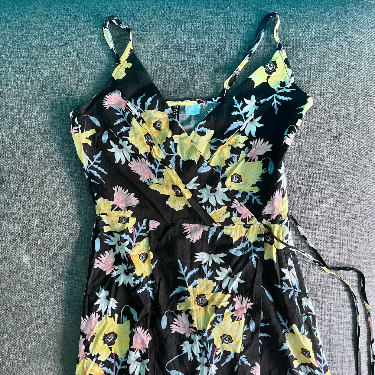 H&M Maxi dress Wanita black yellow