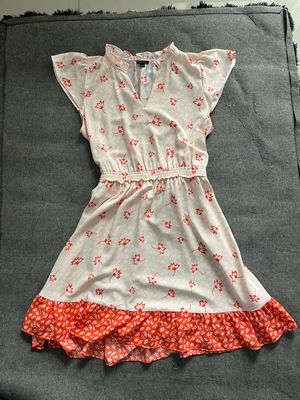Midi Dress Ann Taylor Orange Cream