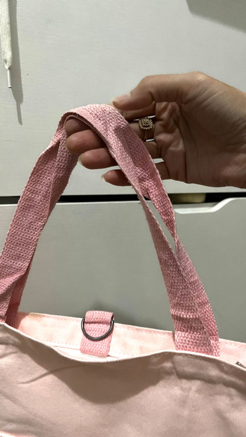 tote ransel kanvas pink, foto 5