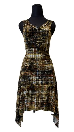 Washed Tartan Asymmetric Dress