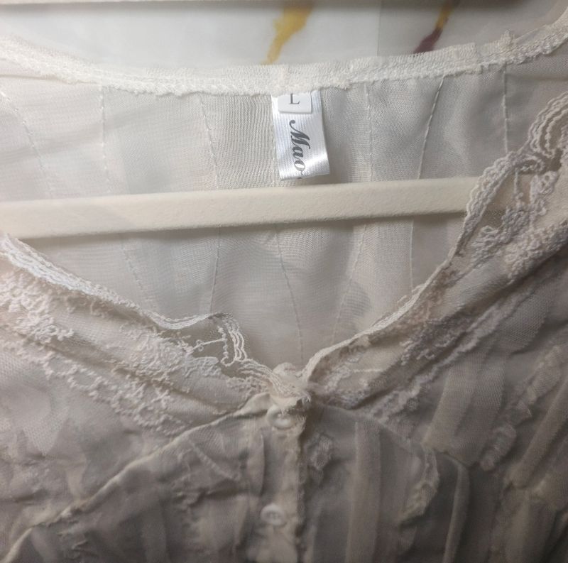 KEMEJA LACE PUTIH GADING, foto 5