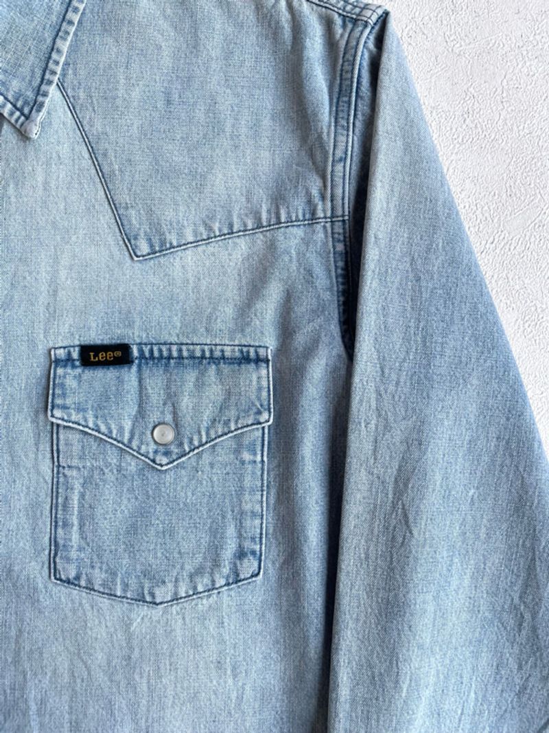 LEE REGULER WESTERN  DENIM SHIRT BLUEWASHED, foto 4