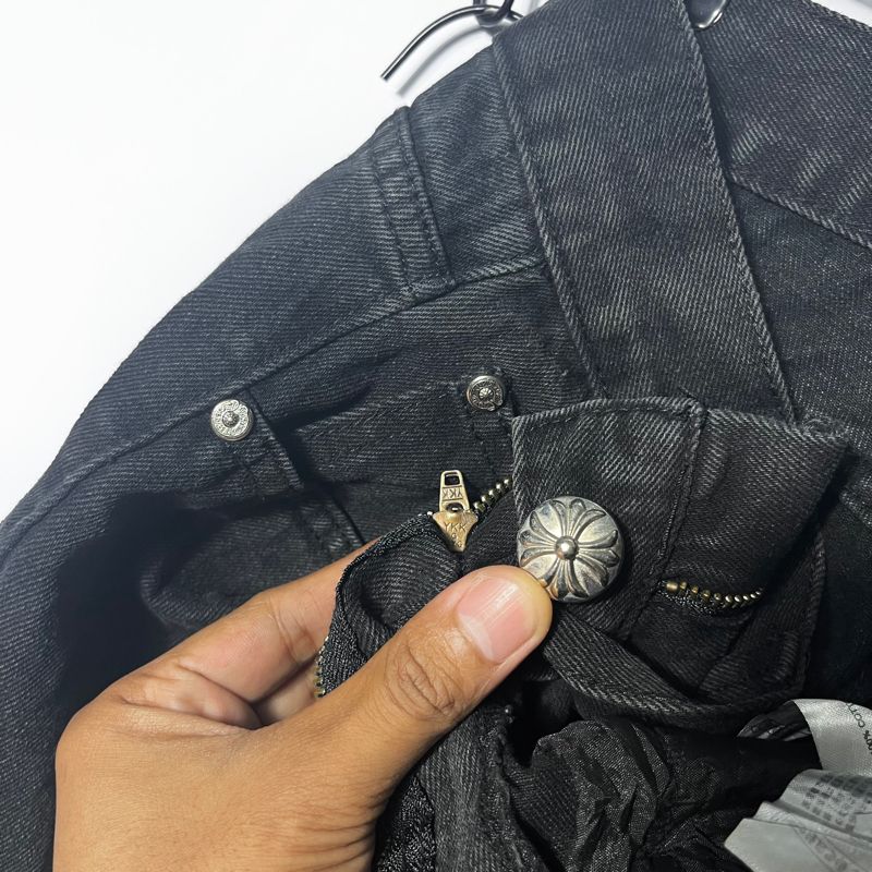 Chrome Hearts Distressed Yellow Black Jeans, foto 8