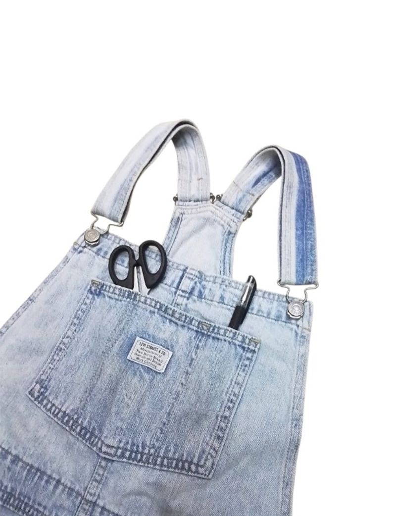 Levis Shortall Denim Overalls Light Blue, foto 2