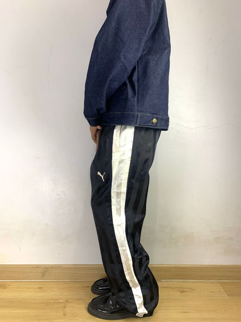 “puma” black tapped nylon trackpants, foto 2