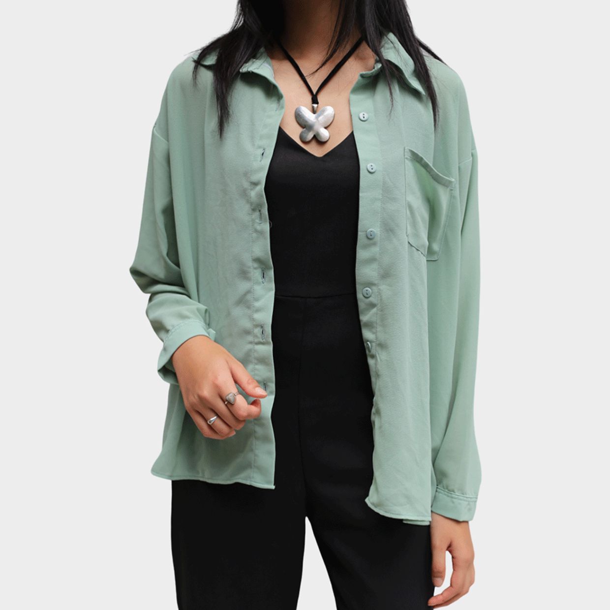 Sheer Green Blouse 🩸 #Allsize, fits