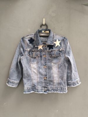 Jaket Jeans Wanita Brand Korea Wonder Girl Lengan 7/8