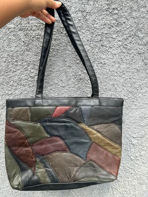 Patch Leather Tote Bag