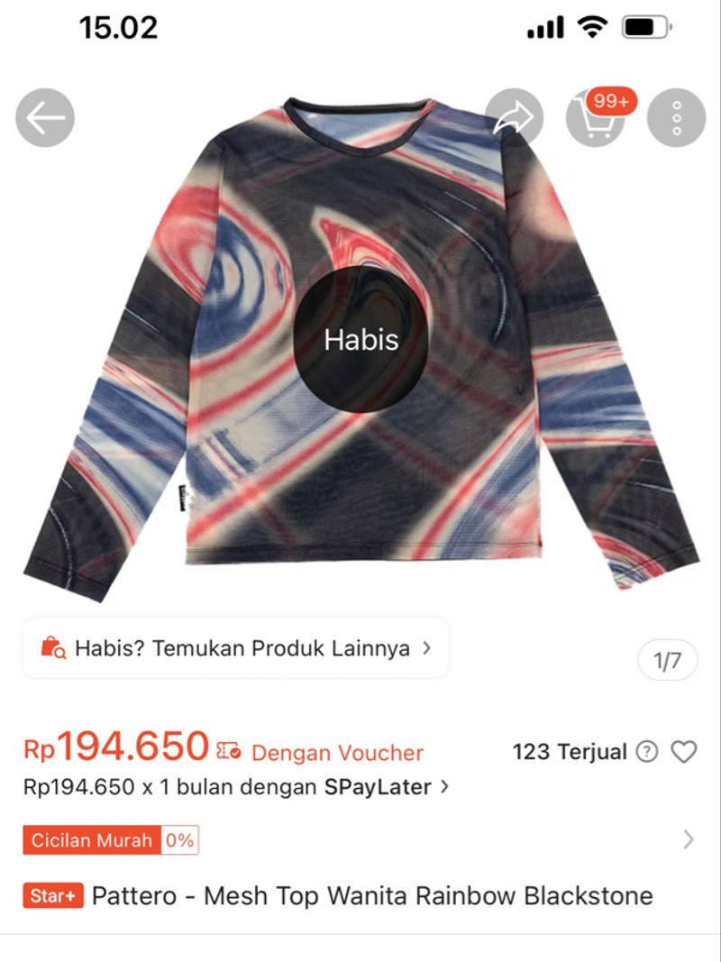 pattero - mesh top rainbow blackstone, foto 3