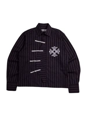 BOXY CROP SHIRT STRIPE CHEONGSAM