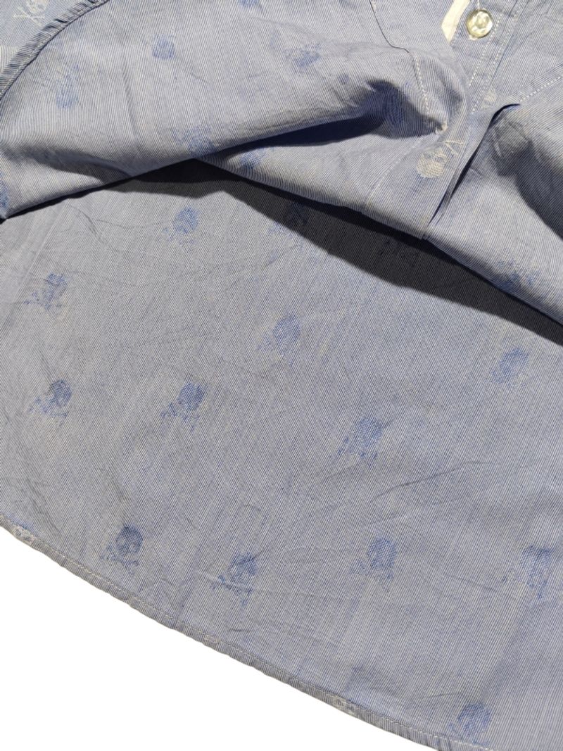 PPFM GRAY GROSSED BONE SKULL SHORT SLEVEE BUTTON UP SHIRT, foto 4