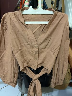Crop top Wanita tan