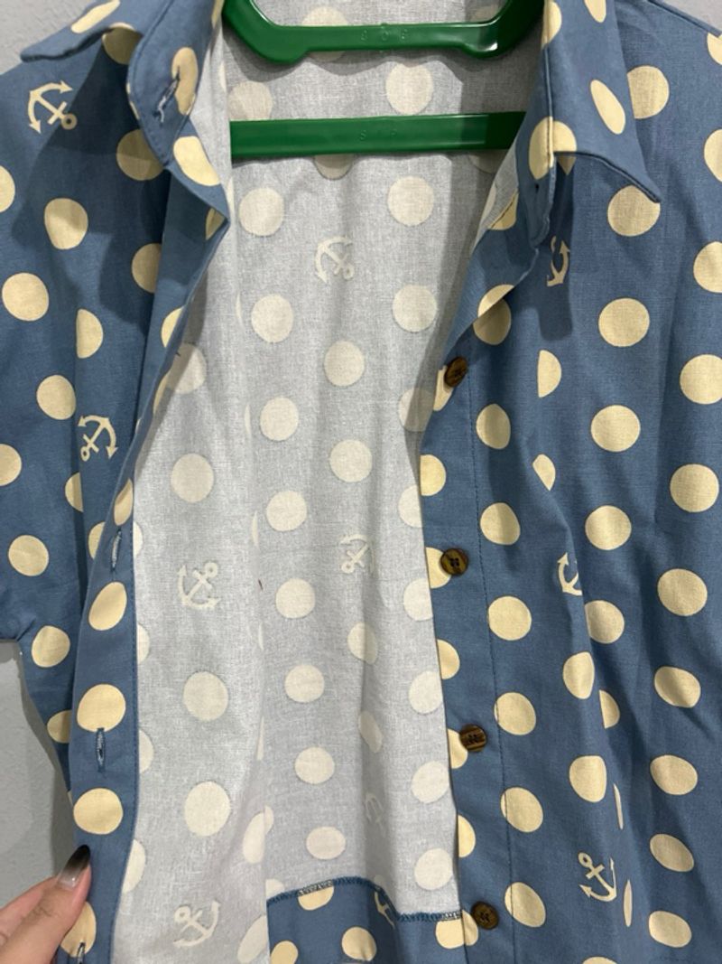 Blue Polkadot Shirt Size M, foto 2
