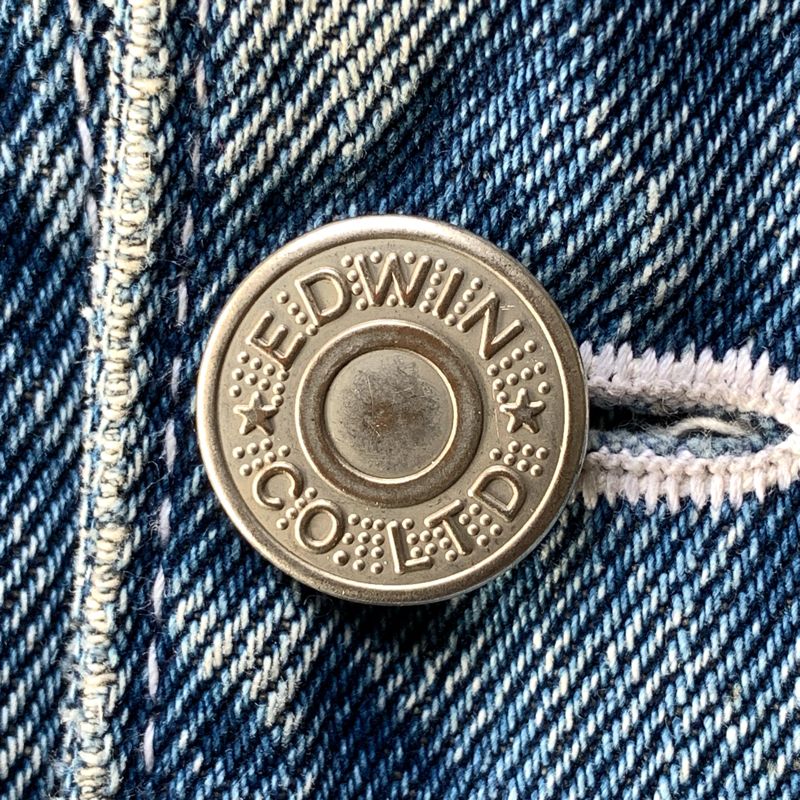 1990s Faded Blue Distressed Edwin Type 2 Jacket, foto 5