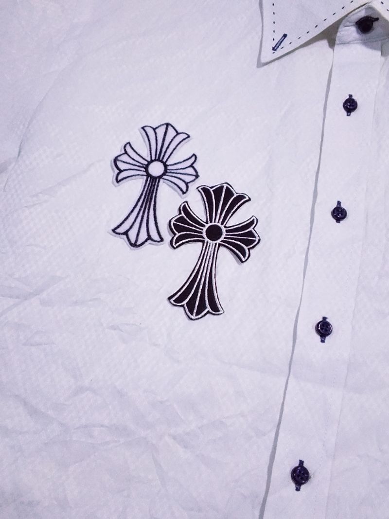 BOXY CROP LONG SHIRT TWO PATCH CUSTOM/WORK, foto 3