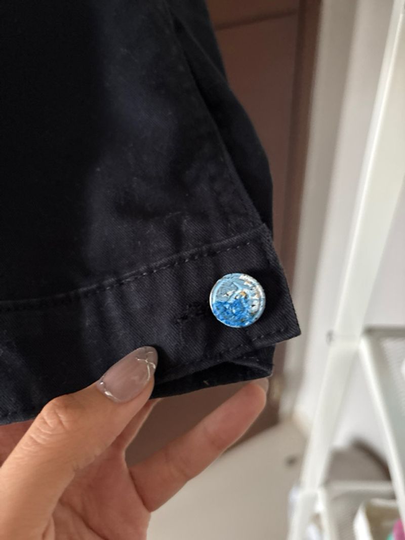 Galaxy Hand Painted Cropped Denim Jacket, foto 4