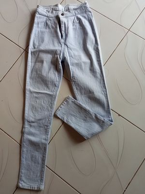 Casual Skinny jeans Wanita white blue