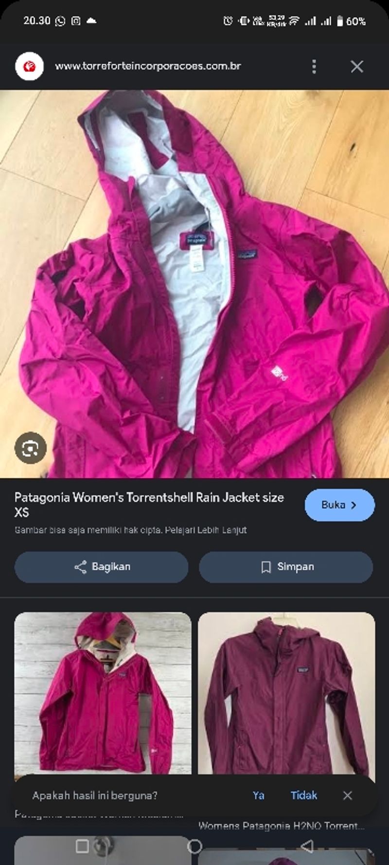Rain jaket patagonia torrent shell waterproof, foto 4