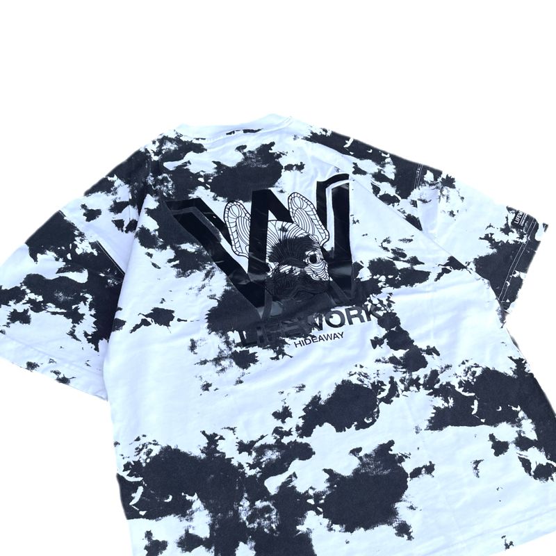 LIFEWORK Bleach Dyed Rubber Logo Backhit Printed Tee, foto 4