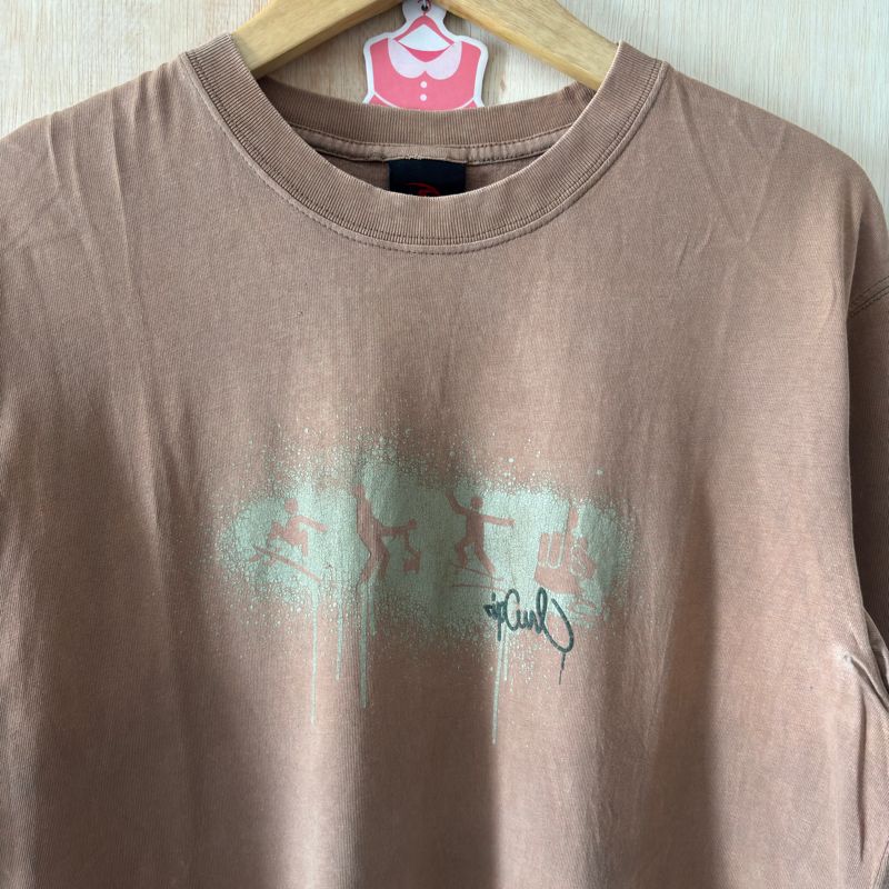 Y2K Rip Curl Surfwear Skateboard Brown Tee, foto 2
