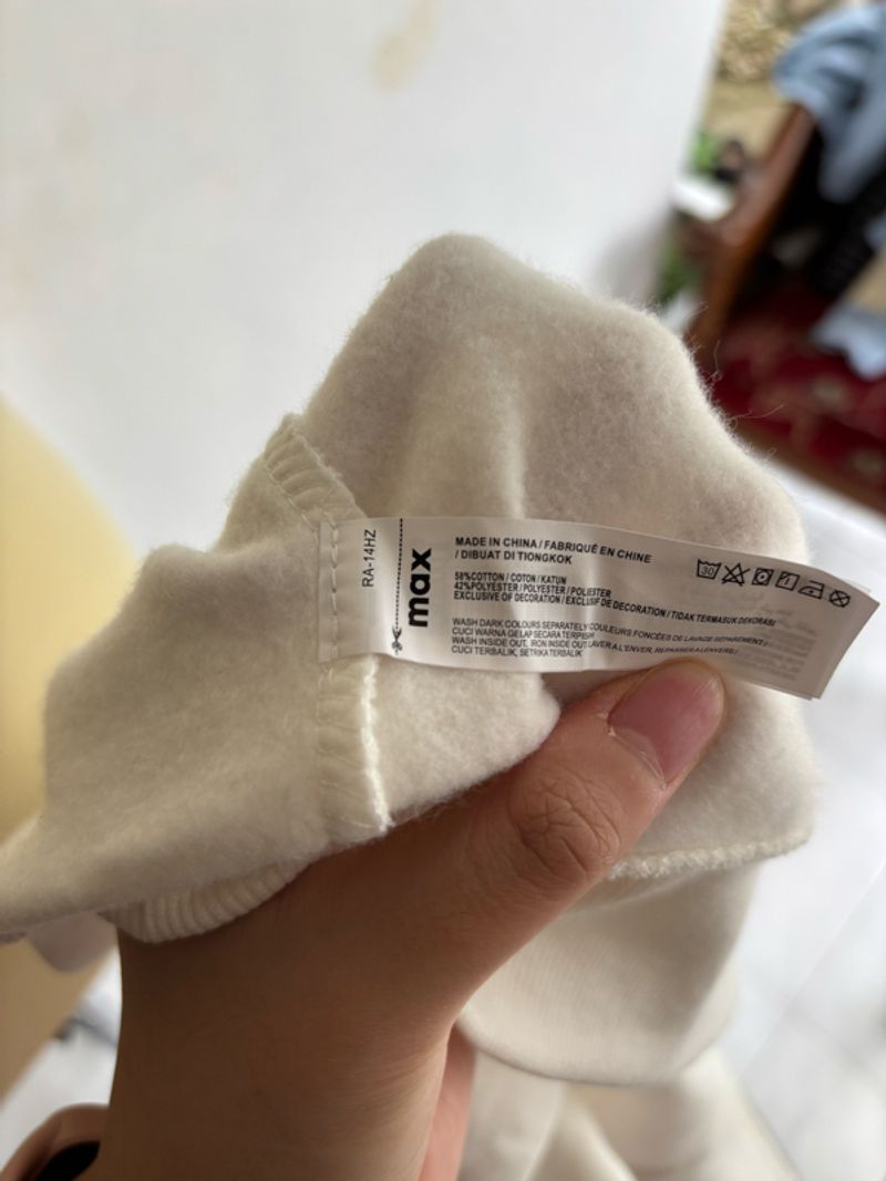 half zipper sweater wanita max putih, foto 6