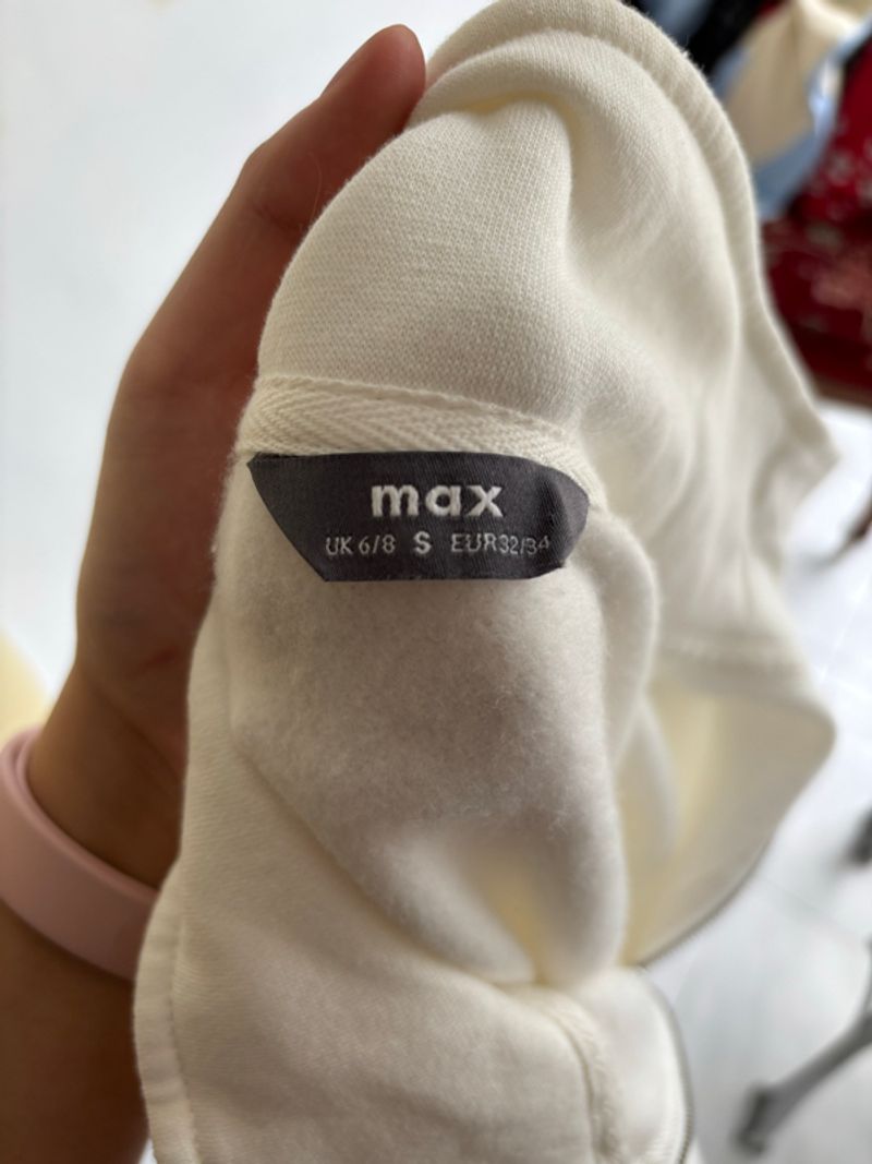 half zipper sweater wanita max putih, foto 5