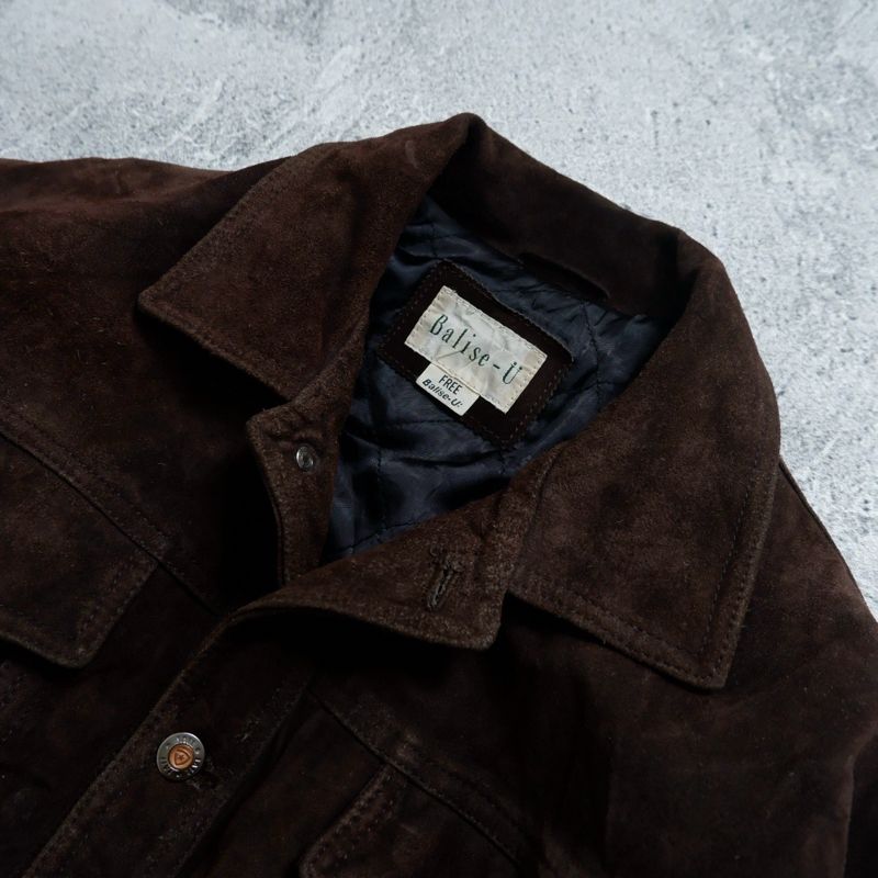 Vtg 90’a Ballise Suede Trucker Leather Jacket, foto 4